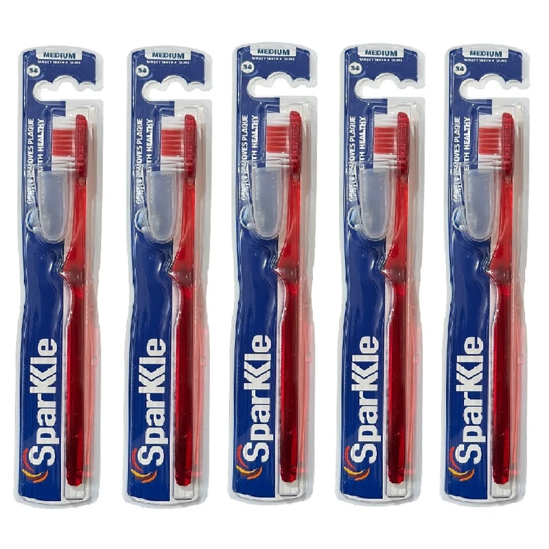 مسواک اسپارکل مدل S4 با برس متوسط بسته 5 عددی | آبی | سرویس ویژه دارومن : 7 روز تضمین بازگشت کالا 