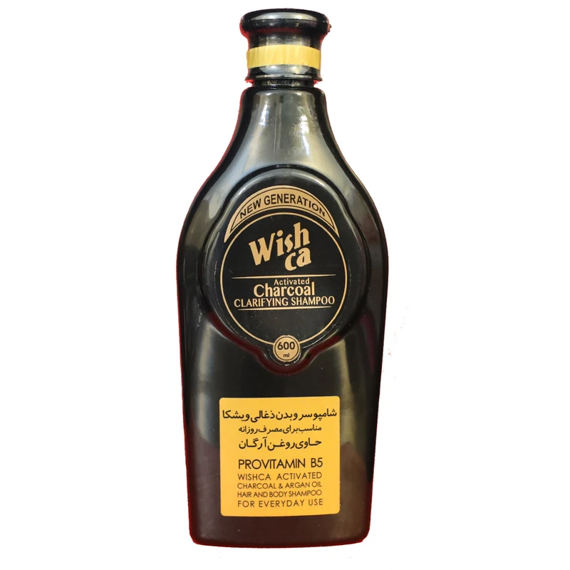 شامپو سر و بدن ویشکا مدل زغالی کربنی حجم 600 میلی لیتر | سرویس ویژه دارومن : 7 روز تضمین بازگشت کالا